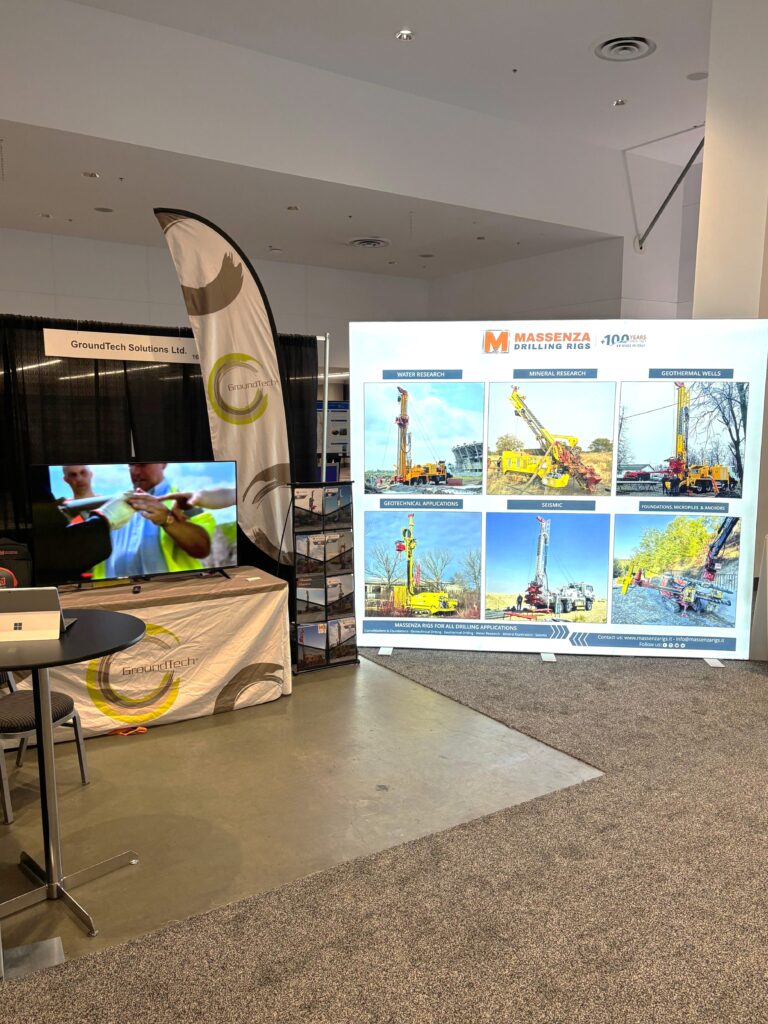 Massenza drilling rigs booth Roundup Canada 2025